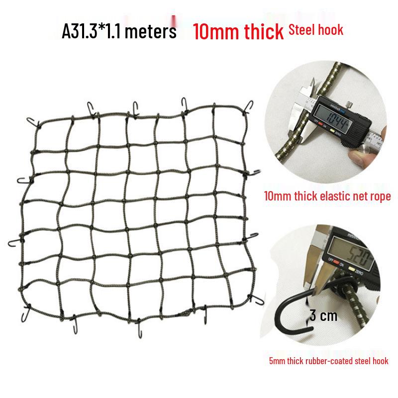 Car Roof Cargo Net for Luggage and Moving - SUV/Truck Tensioner and Binding Cover