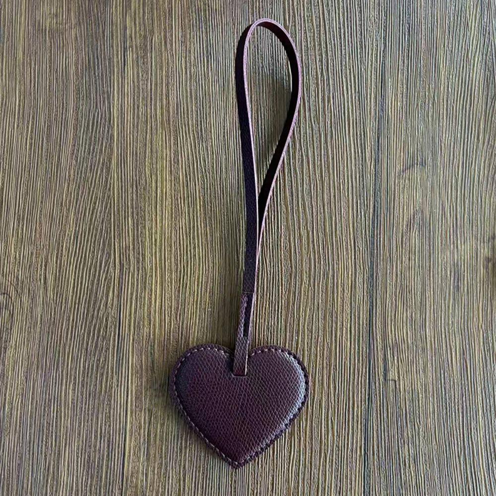 Hanger Pu Leather Heart Pendant Heart Shaped Bag Decoration Lovely Bag Charm Bag Accessory