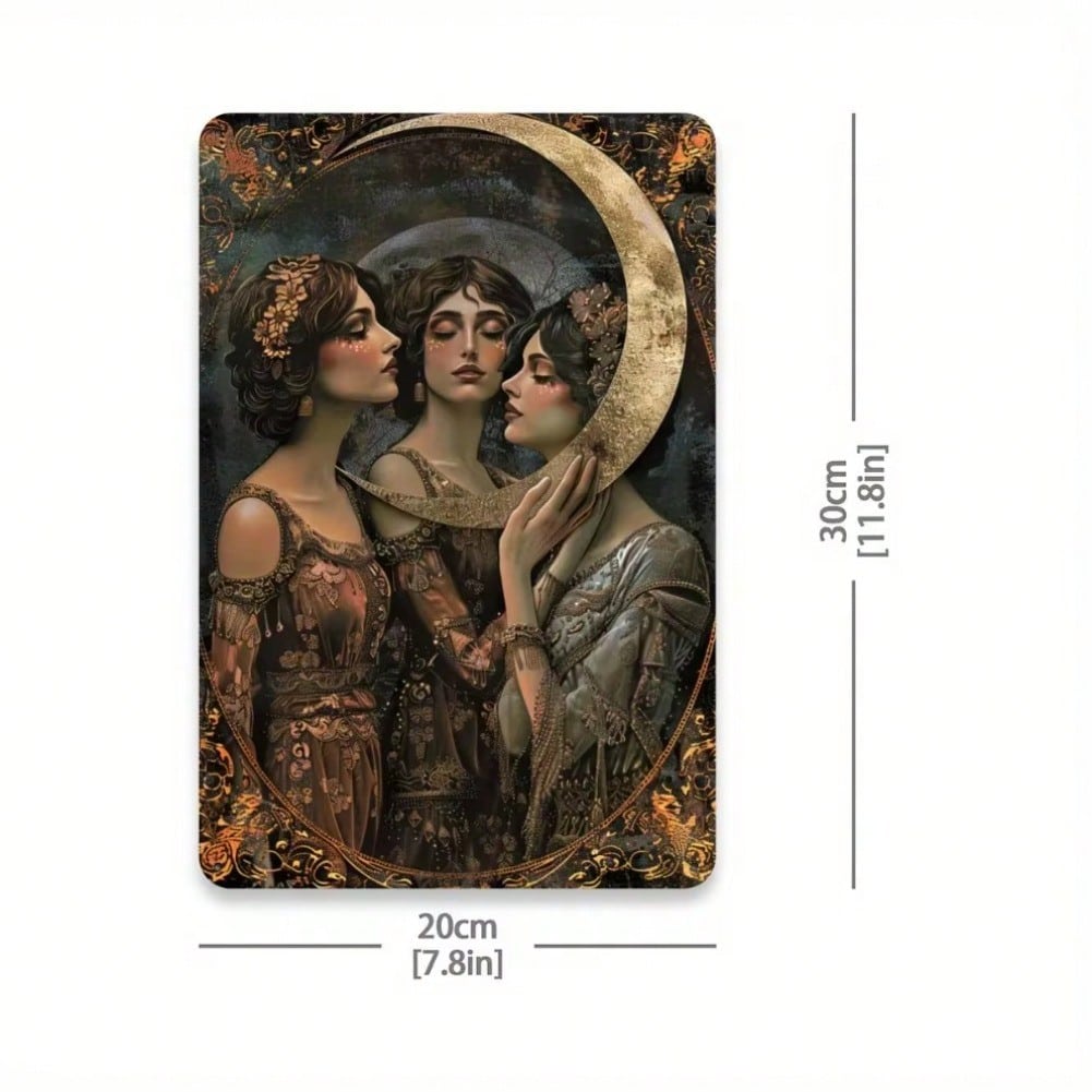 Moon Goddess Iron Wall Art Vintage Home Decor Living Room Bedroom Halloween Gift