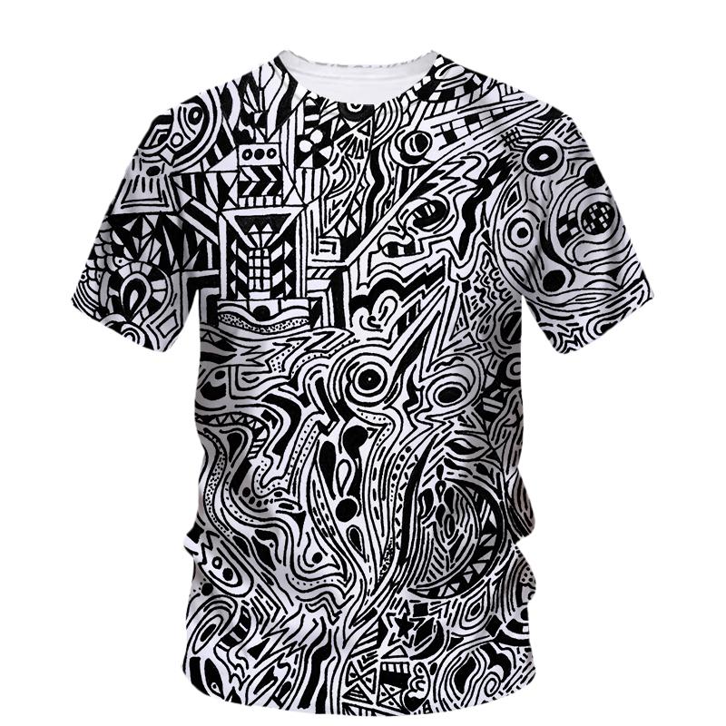 

Летние новые креативные граффити-футболки с графическим рисунком для мужчин, повседневные, в стиле бохо, с принтом в стиле Харадзюку, с круглым вырезом, в уличном стиле, футболки, топы L