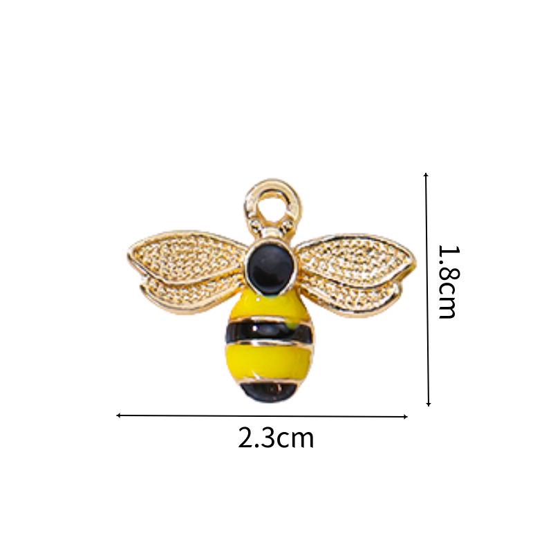 DIY Alloy Cartoon Bee Earrings & Keychain Pendant - Animal Jewelry Accessories