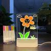 Hard Acrylic DIY Kids Drawing Board Light Wipe Dust-free Handwriting Board Blackboard Night Light