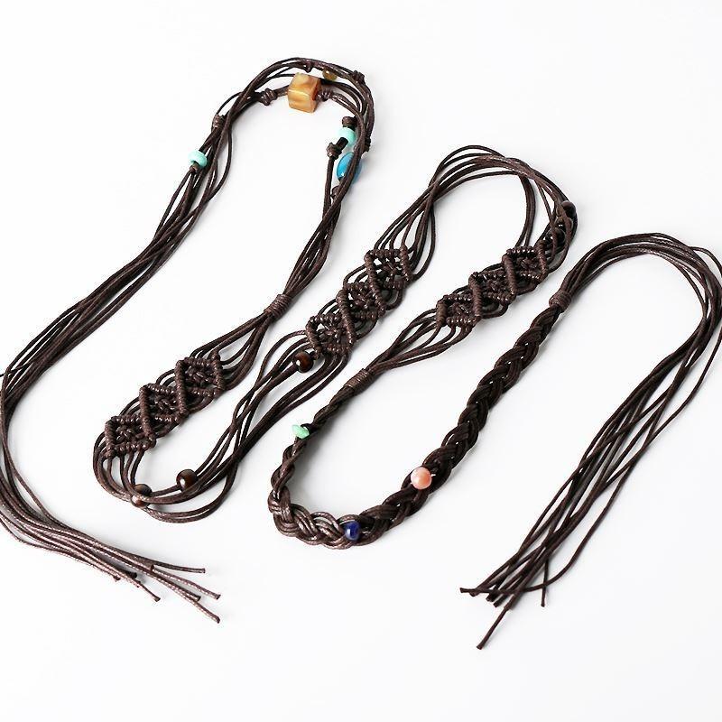 Meier Waist rope braided hemp rope waist chain thin belt women's hemp rope belt
