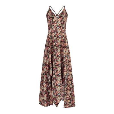 Damen Sexy V-Ausschnitt Neckholder Ärmelloses Neckholderkleid Asymmetrisches Kleid