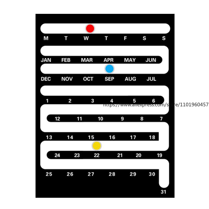 Memphis Schiebe-Dauerkalender Kreativer Schreibtisch Wohnzimmer Dekorative Kleine Ornamente Kalender Geburtstagsgeschenk