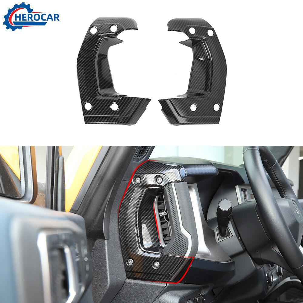 Car Center Console Both Sides Handle Decoration Cover Trim For Ford Bronco 21+ Carbon fiber