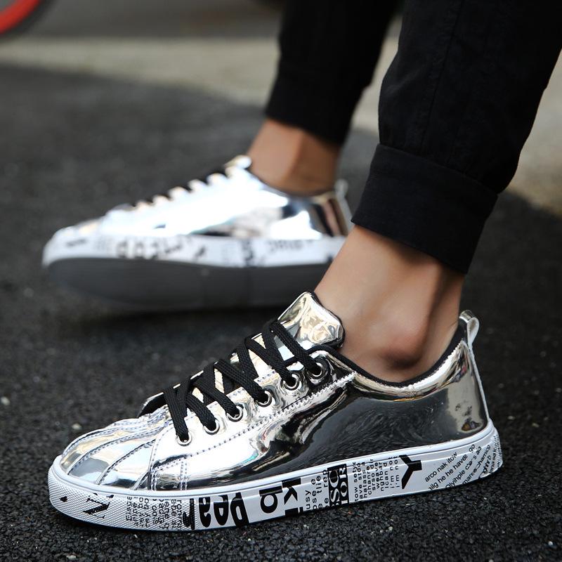 

Shell head men s shoes European station tide brand leisure sports board shoes personalized local tyrant gold literary interpretation shoes female stu 46 срібний