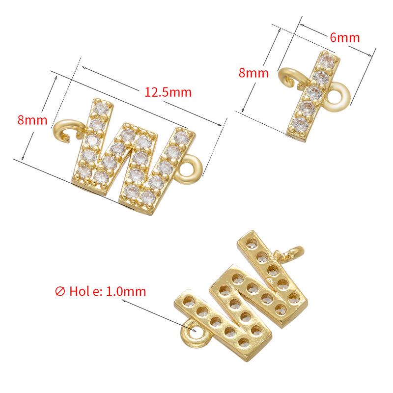 Micro-Inlaid Letter Bracelet Connector for DIY Necklace/Bracelet Accessories