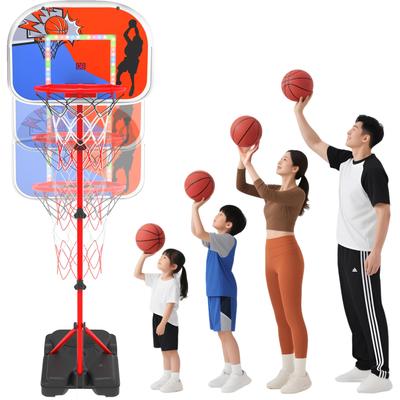 EagleStone Basketball Hoop, Adjustable Height, 4 Balls, LED Lights, Automatic Scoring, Sound Effects, Assembled, Multi-Purpose, IndoorOutdoor Use,