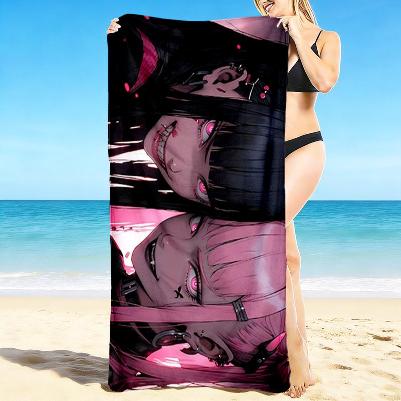 1Pc Dark Fantasy Girl Beach Towel Quick Dry Multiuse For Beach Pool Gym Yoga Home Travel Christmas Halloween Xmas Gift S1147