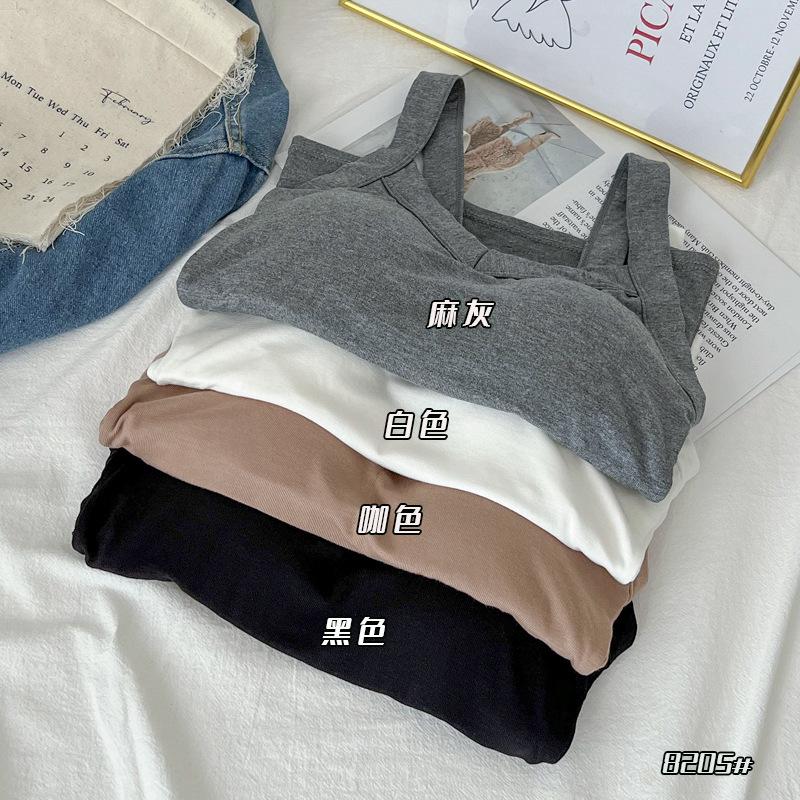 Summer New Style with Chest Cushion Integrated Cup Tank Top for Women Slim Fit and Slimming