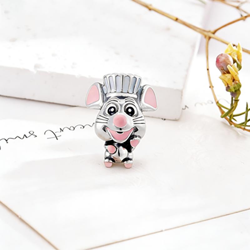 Silver 925 Disney Cartoon Charm Fit Original Bracelet Mickey Winnie Stitch Pooh Bead Pendant DIY Jewelry Making Accessories Gift
