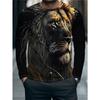 Men's Casual Daily Long-sleeved T-shirt, with Fashionable Printed Design, a Comfortable and Casual Top That Can Be Machine Washed