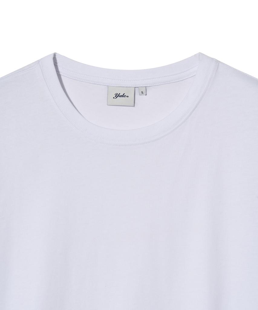 YALE [Premium Cotton] Reporter Cotton Short Sleeve T-Shirt White