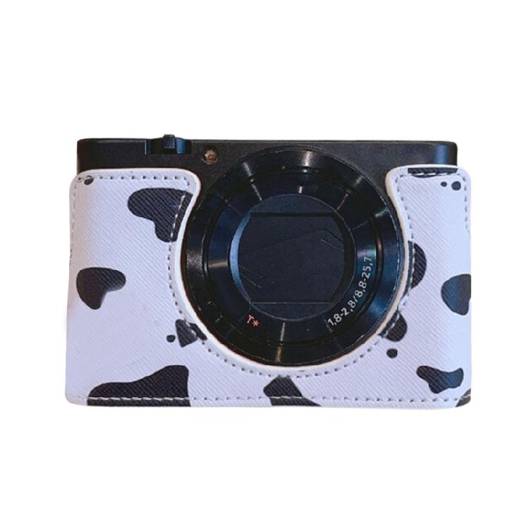 Elegant Leather Camera Case Half Camera Sleeve Bag Durability With Convenient Bottom Access