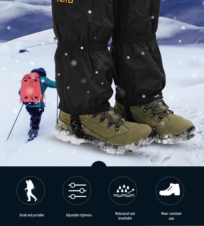 Unisex Skiing and Hiking Snow Gaiters: Snowproof, Snakeproof, Sandproof Leg and Shoe Covers - AT8904