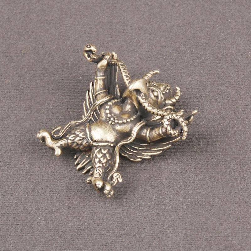 Chinesische Mythologie Größter Vogel Dapeng Metallfigur Schreibtischdekoration Göttliche Tier Wächter Vintage Heimdekoration