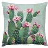 Short Plush Material Pillowcasehome Decor Cactus With Pink Flowers Floral Pattern Cushion Pattern Cushion Cover Suitable For Sof