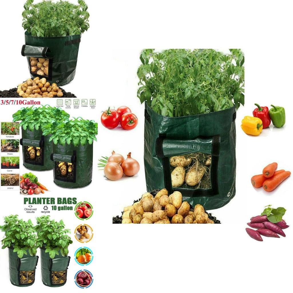 Durable And Reusable Potato Bags For Balcony And Patio Gardening 10 Gallon Capacity