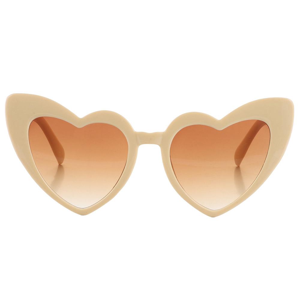 Fashion Women Clout Goggle UV400 Protection Eyewear Heart-Shaped Sunglasses Vintage Sunglasses