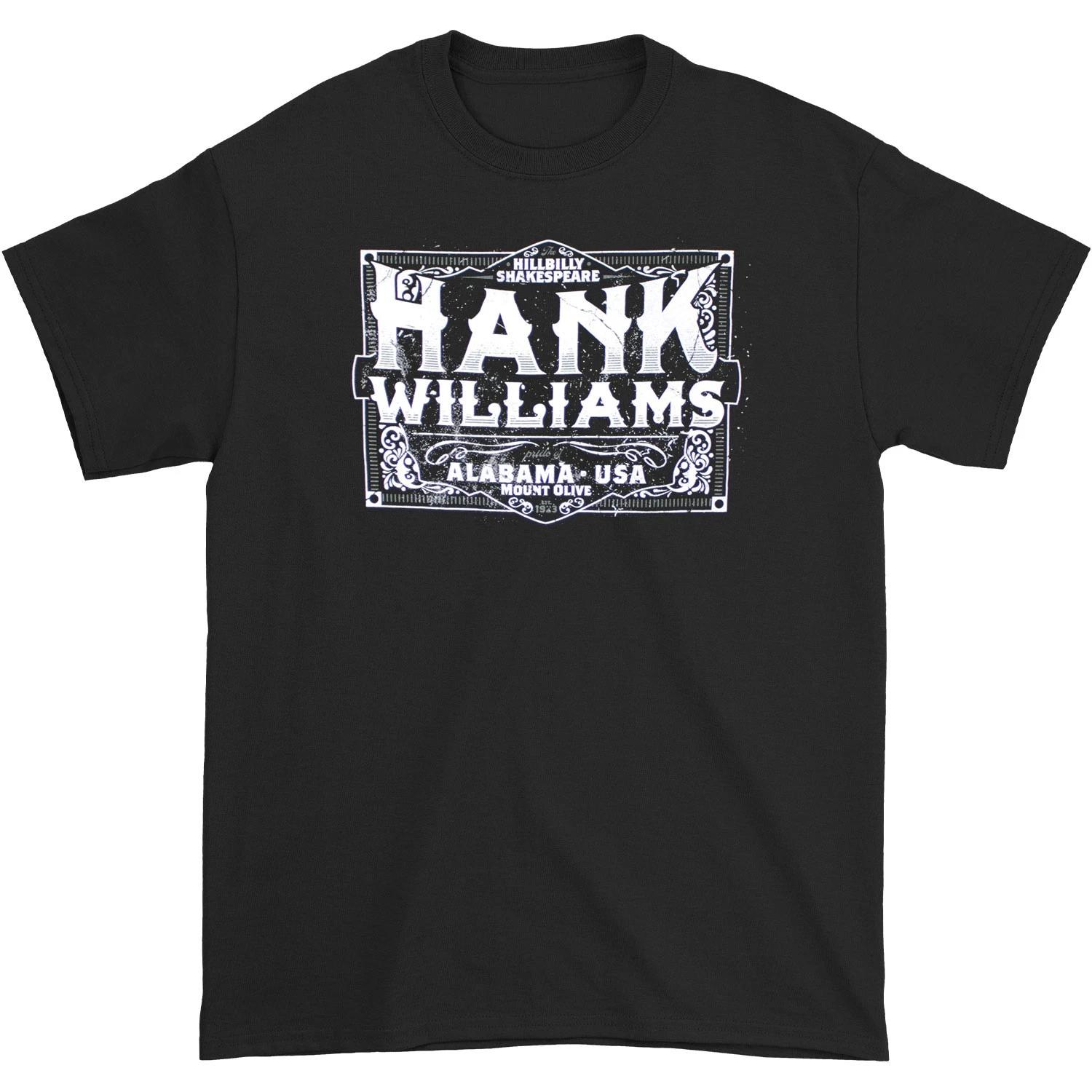 Men s Hank Williams The Hillbilly Shakespeare T-shirt Small Black XXXL