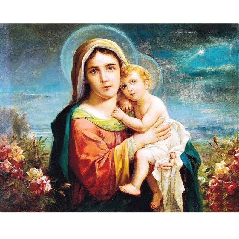 DIY Religious Icon 5D Diamond Painting Full Drill Cartoon Diamond Embroidery Cross Stitch Mosaic Rhinestone Home Decor