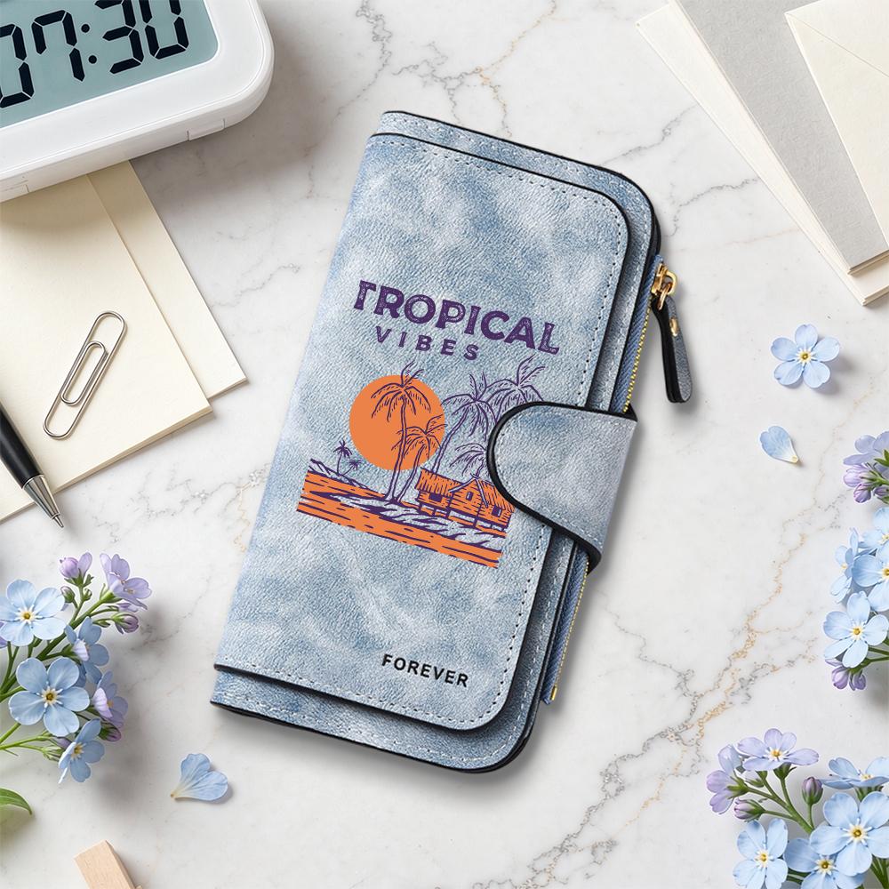 Tropical Vibes Forever Wallet Fashion Casual Purse Leisure Daily Card Holder
