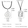 Y2K Spiral Vortex Pendant Necklace for Women Men Vintage Hand-woven Leather Rope Chain Necklace Grunge Jewelry Accessories