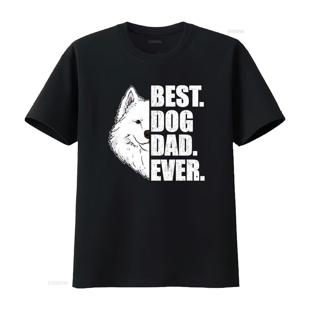 Best Dog Dad Ever Samoyed Lover Pet T Shirt for  vintage Washed Stylish graphic streetwear Versatile Top For Everyday Wear