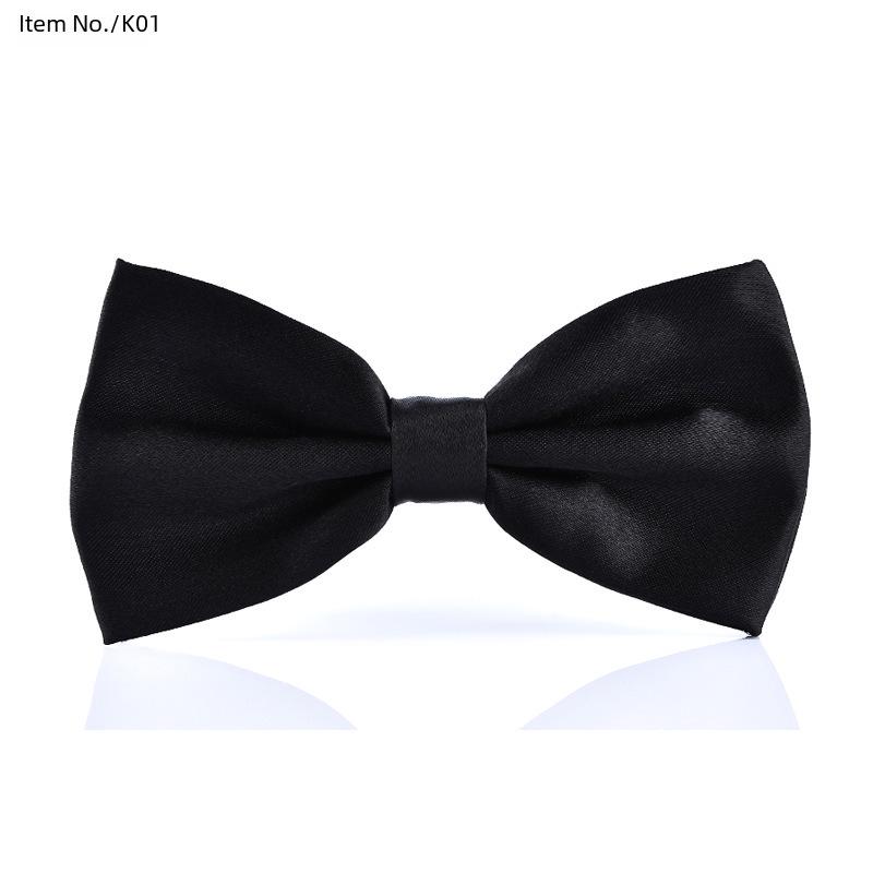Men's Solid Color Shiny Polyester Silk Bow Tie - Multiple Colors for Weddings and Formal Wear