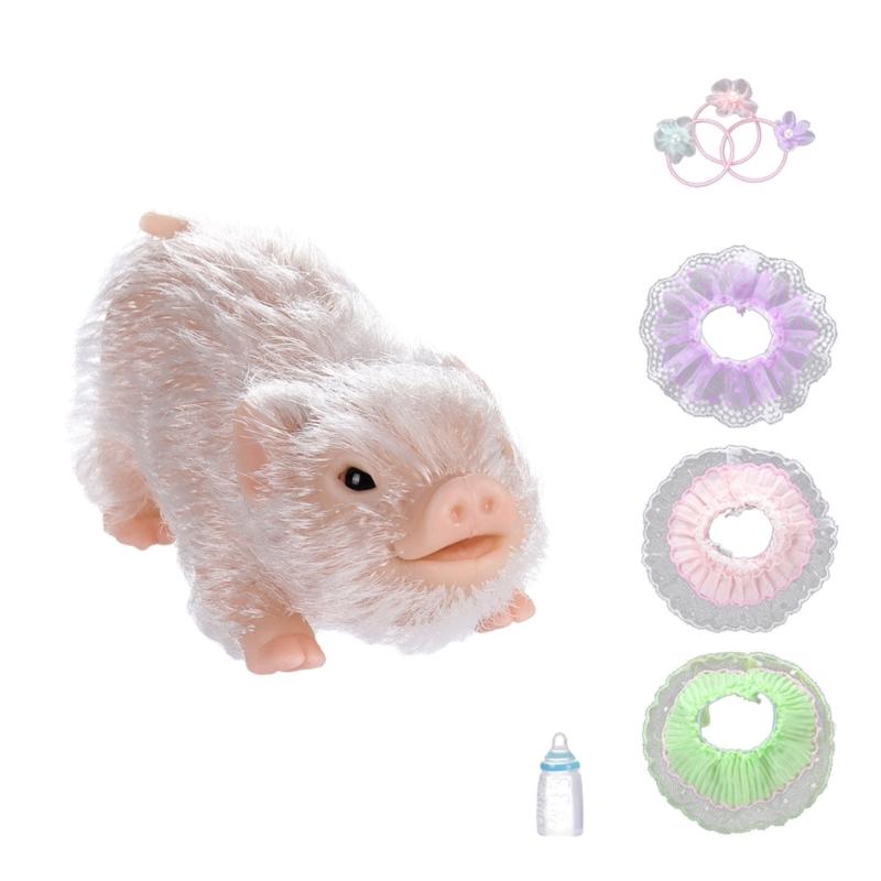 

Realistic Furs Pig Toy Animal Figure Squeezable Reborns Doll Sensory Toy For Children Parenting Game Birthday Gift