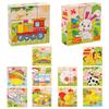 Cube 3D Wooden 9 Picture Matching Shape 3D Puzzle Early Childhood Baby Shower Popular for Kindergarten Entrance Educational Birthday Present Puzzle,