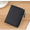 Japanese Style Fashion Ultra Thin Short Purse Large Capacity Women RFID Real Leather Wallet Zipper Coin Card Purse