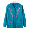 Middle-aged and Elderly Women's New Style Mother's Spring and Autumn Sweater Jacket Old Lady Sweater Cardigan Top Loose Large Size