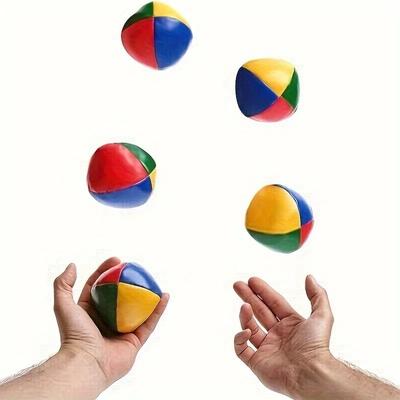 PVC Juggling Balls Filled with Leather Sandbags 3/6 Juggling Balls Set Circus Balls 4 Panel Colors Children's Outdoor Sports Toy