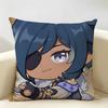 Kaeya Cute Genshin Game Cushion Cover Natural Linen Organic Fabric DoubleSided Printing Room Sofa Decor Pillow Case