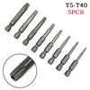 Professional Grade 1/4 Inch Hex Shank Torx Screwdriver Bits 5 Pieces