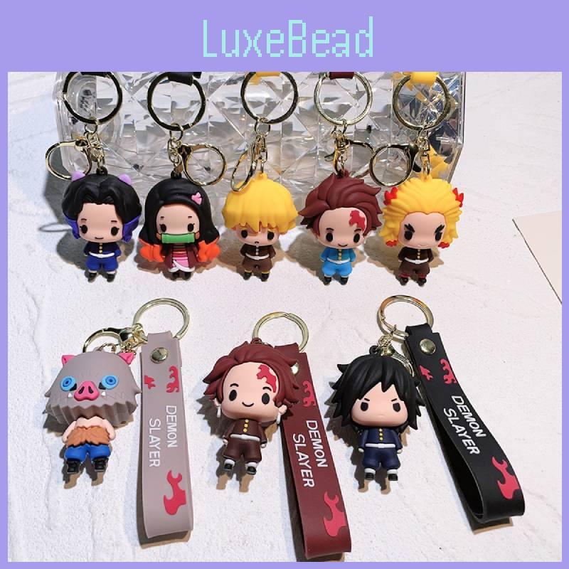 Niedlicher Demon Slayer Schlüsselanhänger Tanjiro Nezuko Inosuke Figur Geschenk für Rucksäcke