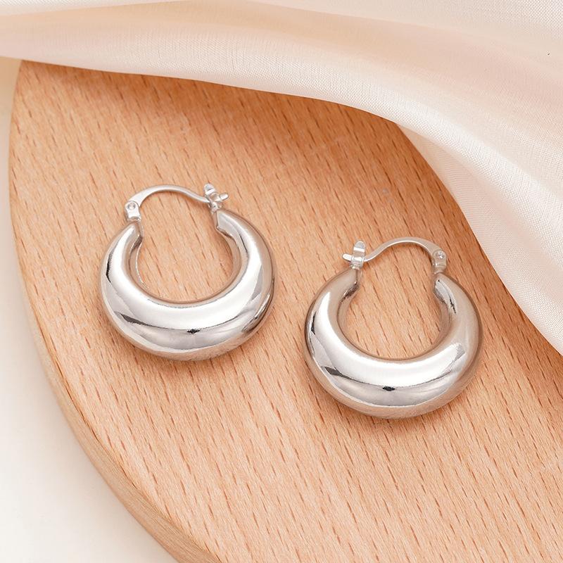 Thick hoop earrings, women s minimalist thick hoop, daily basic jewelry gifts