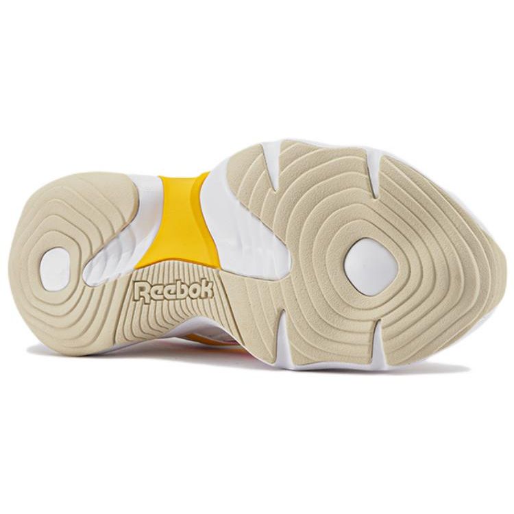 Reebok Turbo Restyle Round Toe Comfortable Low Top Running Shoes Women Sneaker White Yellow Pink IG9512