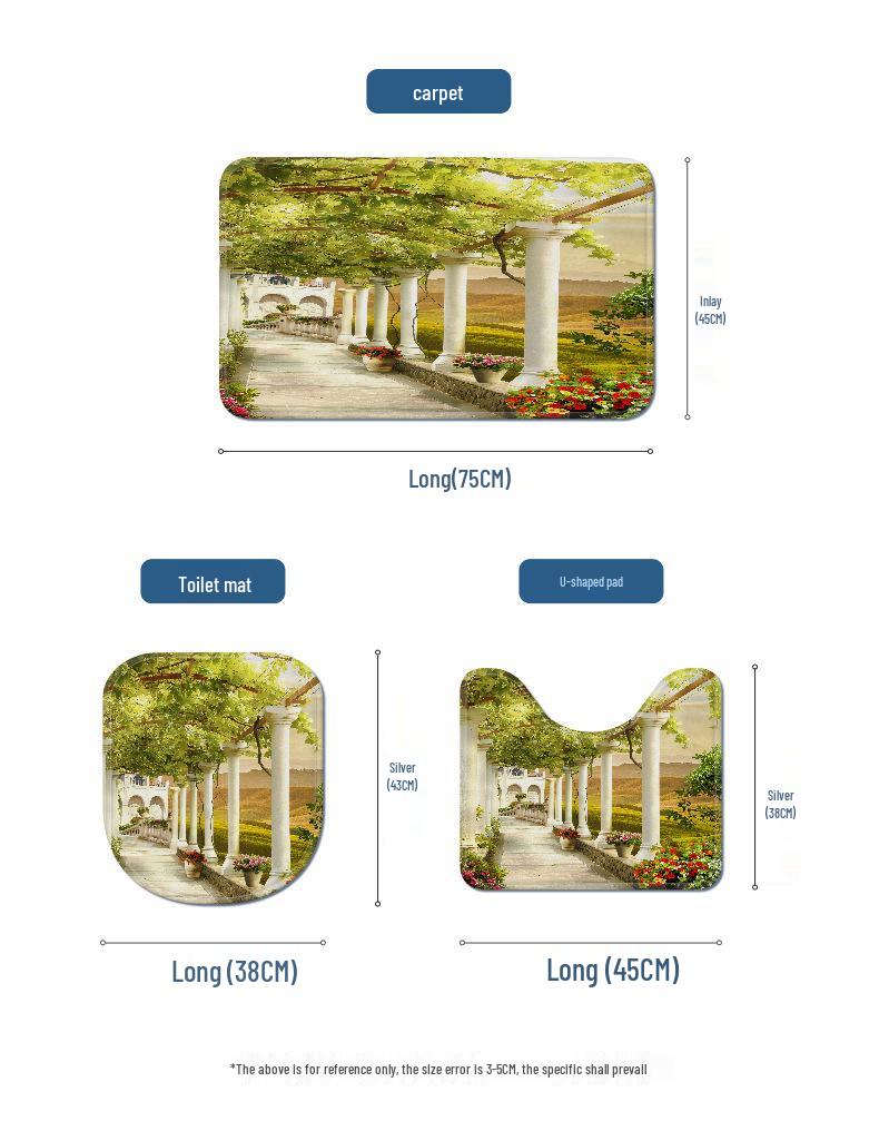 Xiyin Waterproof High Definition Shower Curtain Set - Four-Piece, No-Drill Partition for Bathroom or Hotel.
