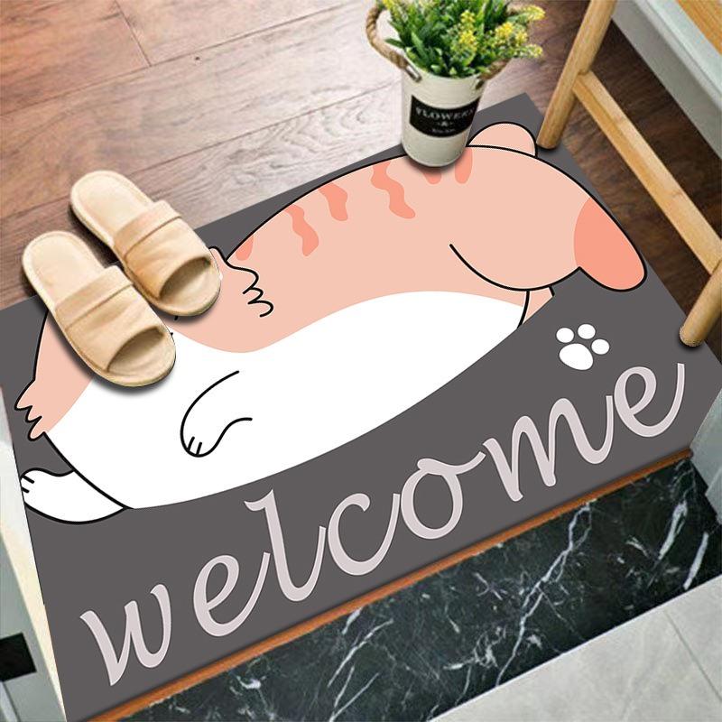 Kreskówkowy Uroczy Dywanik Podłogowy Wejściowy Trwały Łatwy do Czyszczenia Dywanik Podłogowy do Łazienki z Żelem Krzemionkowym Antypoślizgowy Szybkoschnący Dywanik Podłogowy