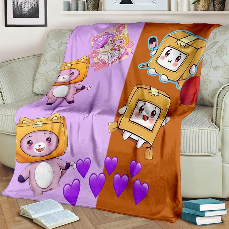 Happy Foxy Boxy i Rocky Lankybox koc, miękki koc do rzucania dla domu sypialnia kanapa z funkcją spania piknik podróż biuro okładka koc dla dzieci