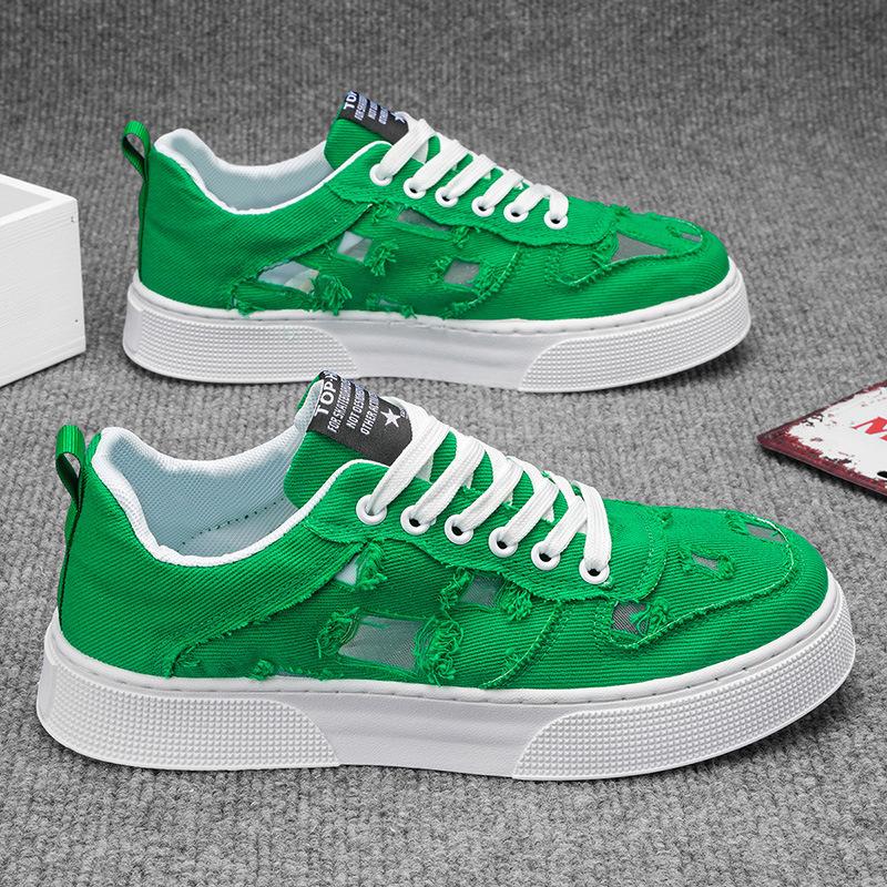 Big flower cloth shoes student board shoes fashion personality versatile sports and leisure men's shoes youth trendy shoes