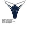 Sexy Women G-string Thong Low Waist See-through Sheer Hollow Floral Lace Rhinestone Straps Breathable Soft Ladies Underwear Brief Panties