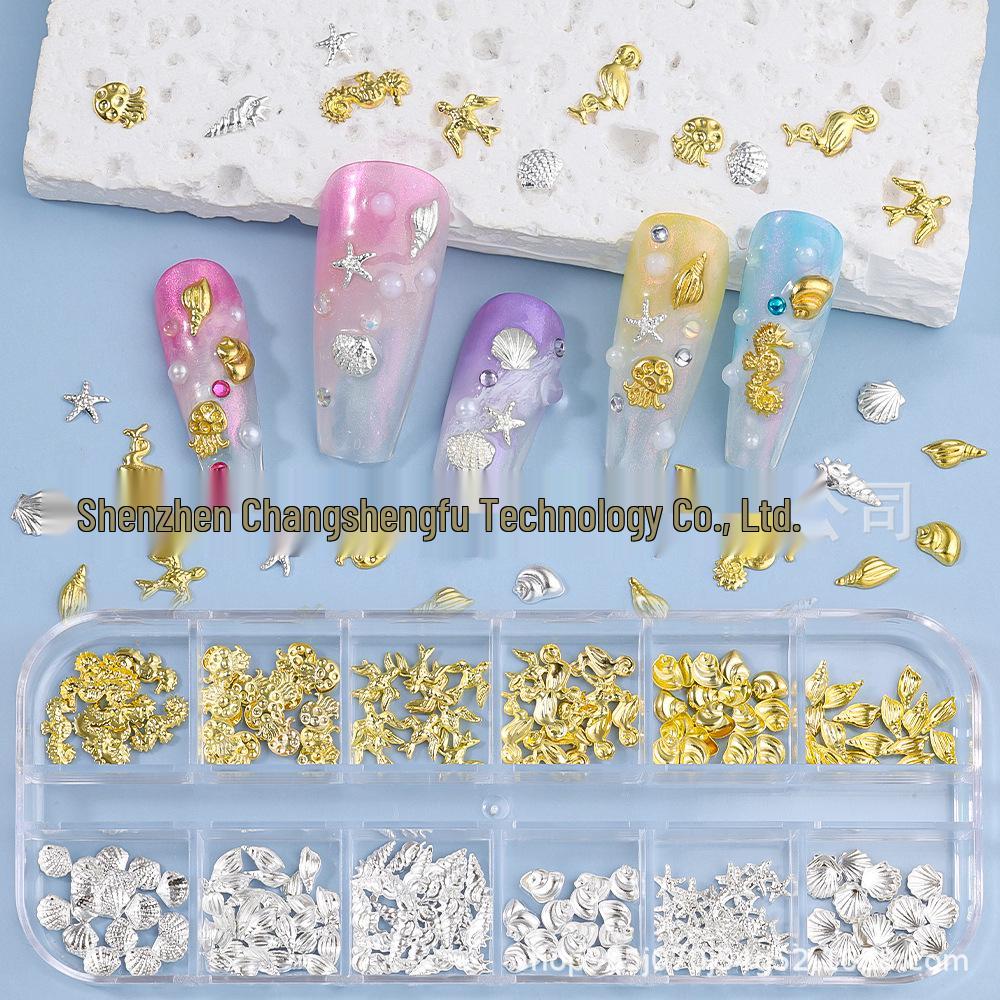 Ocean Style Starfish and Shell Nail Art Rivet Accessories