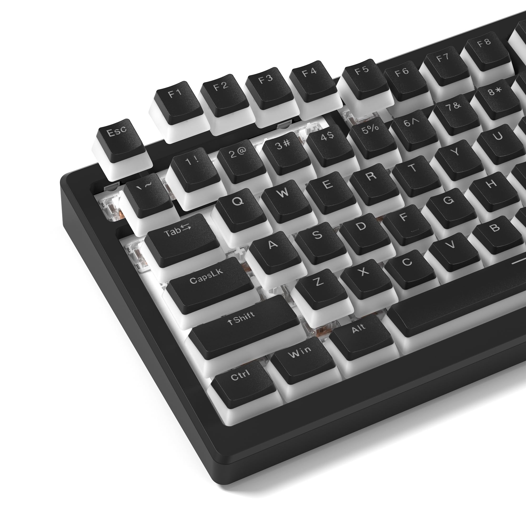 

Womier 129-Key PBT Keycap Set, OEM Profile, Transparent, Universal Type (Black)