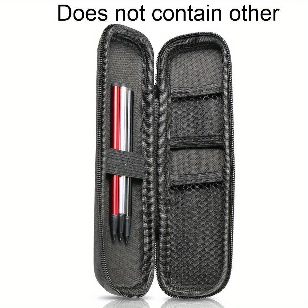 Black Hard Shell Pen Box Minimalist Style Pencil Case Earphone Mesh Storage Case Makeup Brush Organizer Pencil Zipper Case School Supplies