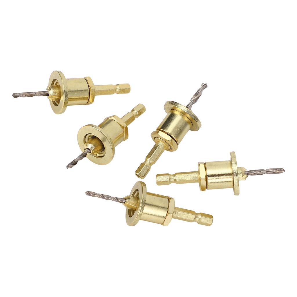 5Pcs Countersink Drill Bit Set 14in Adjustable Hex Shank 2.84mm Cone Hole Counterbore Router with