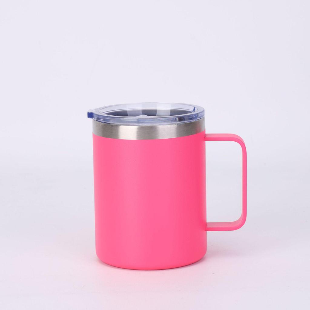 12oz/14oz Stainless Steel Vacuum Flask Mug with Lid & Handle